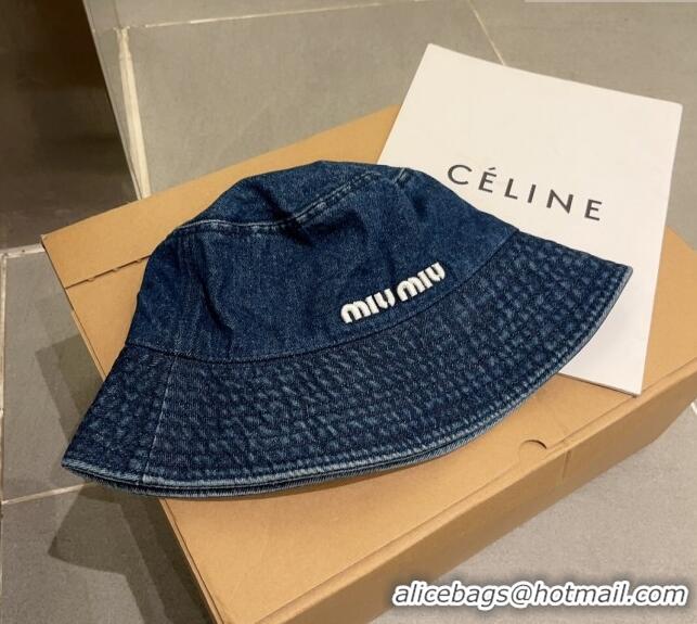 Popular Style Miu Miu Denim Bucket Hat 051203 Blue 2023