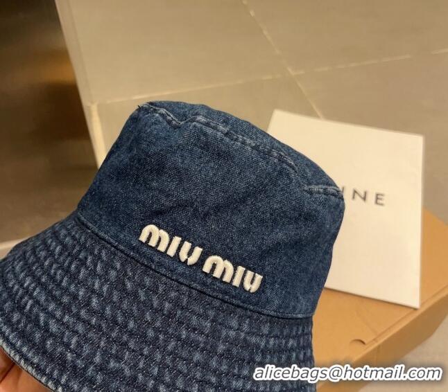 Popular Style Miu Miu Denim Bucket Hat 051203 Blue 2023