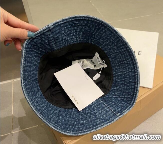 Popular Style Miu Miu Denim Bucket Hat 051203 Blue 2023