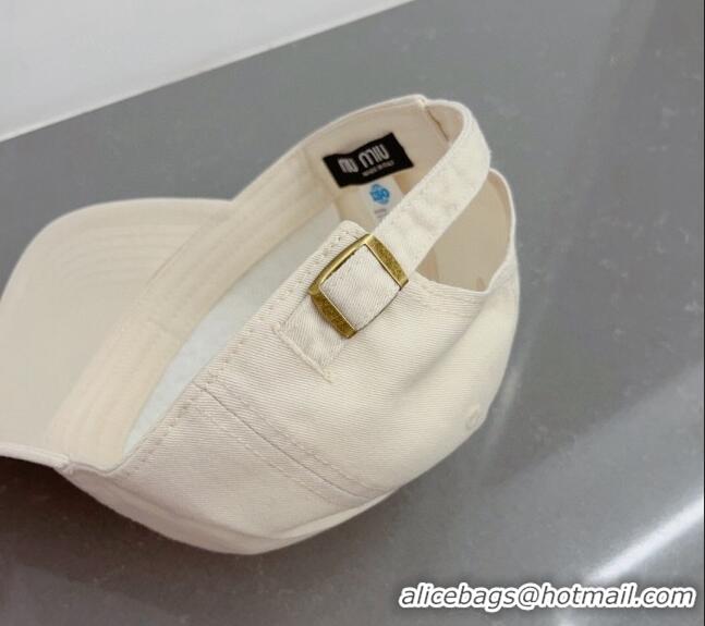 Unique Grade Miu Miu Canvas Baseball Hat 051208 White 2023