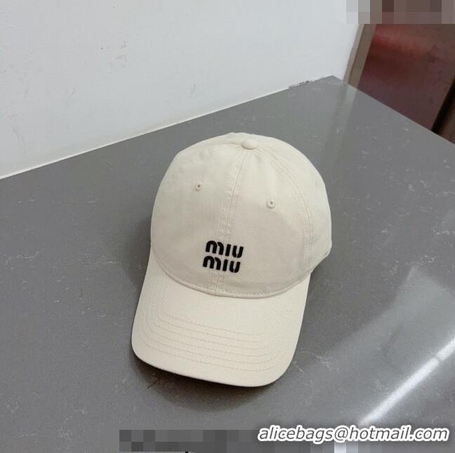 Unique Grade Miu Miu Canvas Baseball Hat 051208 White 2023