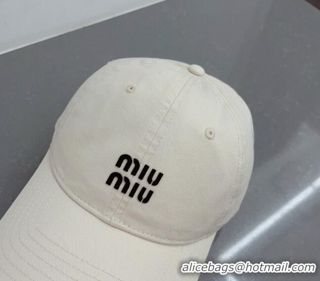 Unique Grade Miu Miu Canvas Baseball Hat 051208 White 2023