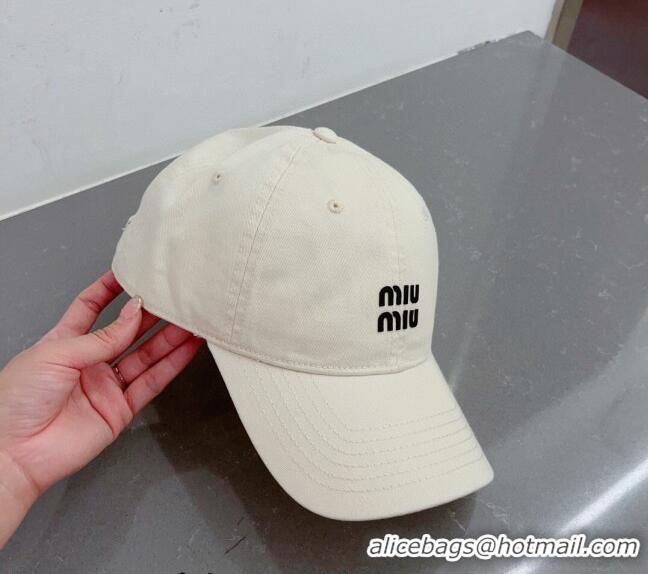 Unique Grade Miu Miu Canvas Baseball Hat 051208 White 2023