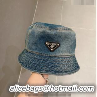 Famous Brand Prada Denim Bucket Hat 051209 2023