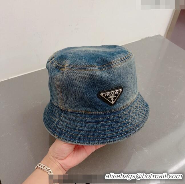 Famous Brand Prada Denim Bucket Hat 051209 2023