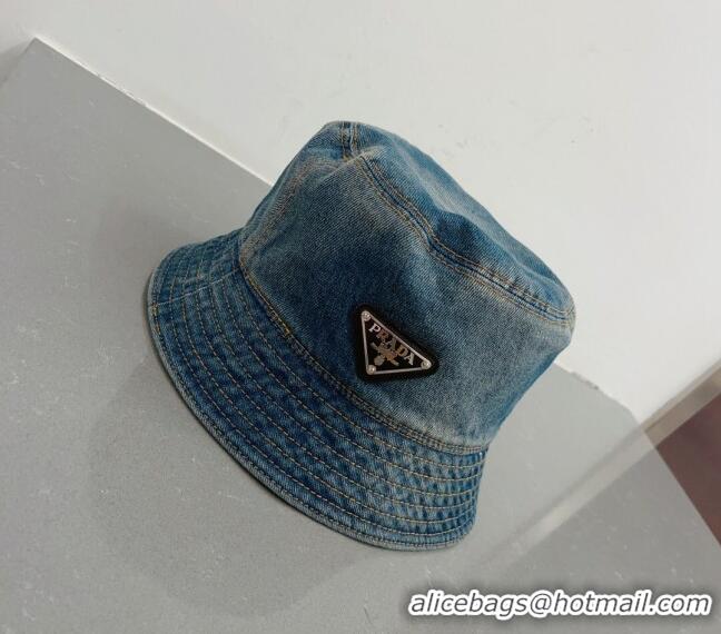 Famous Brand Prada Denim Bucket Hat 051209 2023