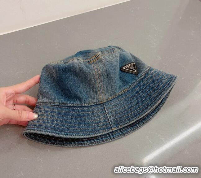 Famous Brand Prada Denim Bucket Hat 051209 2023