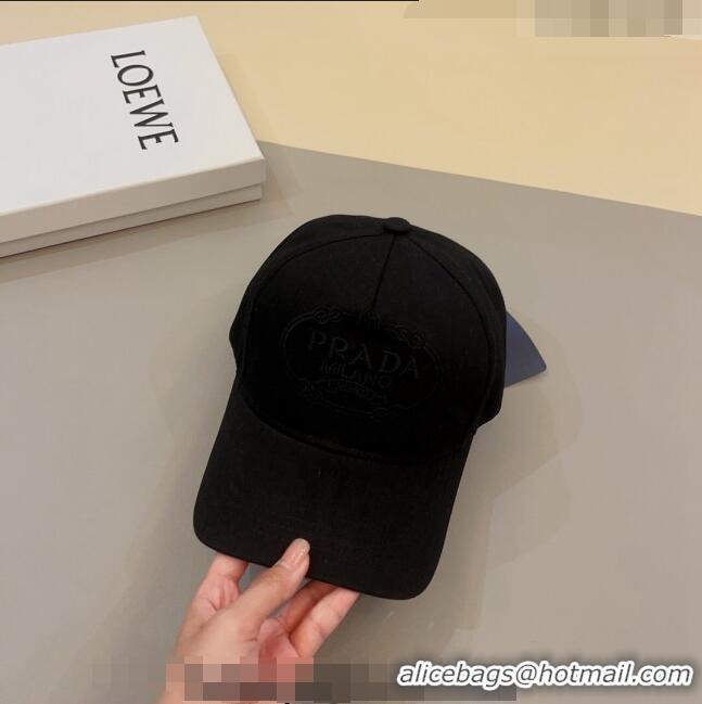 Traditional Discount Prada Baseball Hat 051210 Black 2023