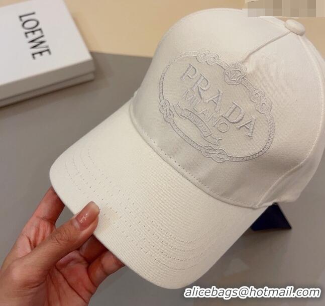 Buy Discount Prada Baseball Hat 051210 White 2023