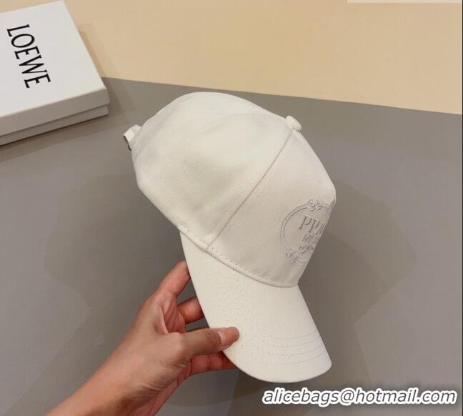 Buy Discount Prada Baseball Hat 051210 White 2023