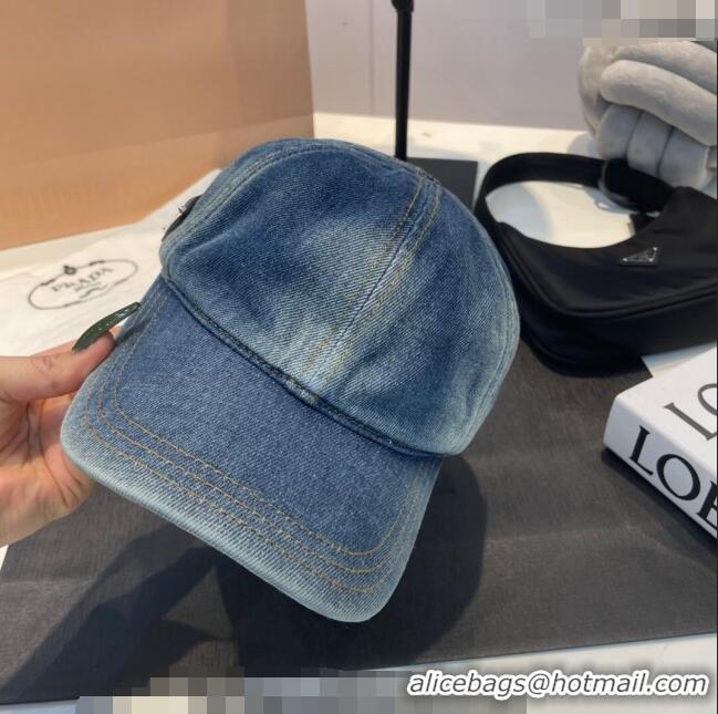 Top Quality Prada Denim Baseball Hat 051209 Blue 2023