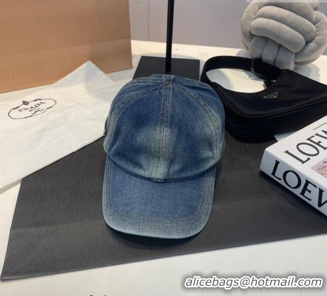 Top Quality Prada Denim Baseball Hat 051209 Blue 2023