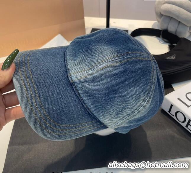 Top Quality Prada Denim Baseball Hat 051209 Blue 2023