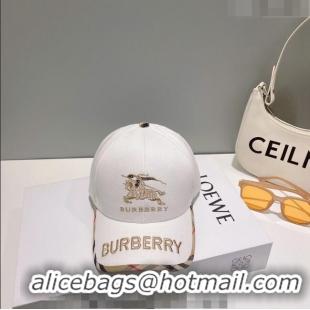 Promotional Burberry Logo Baseball Hat 051209 White 2023