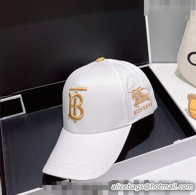 Promotional Burberry Logo Baseball Hat 051209 White 2023