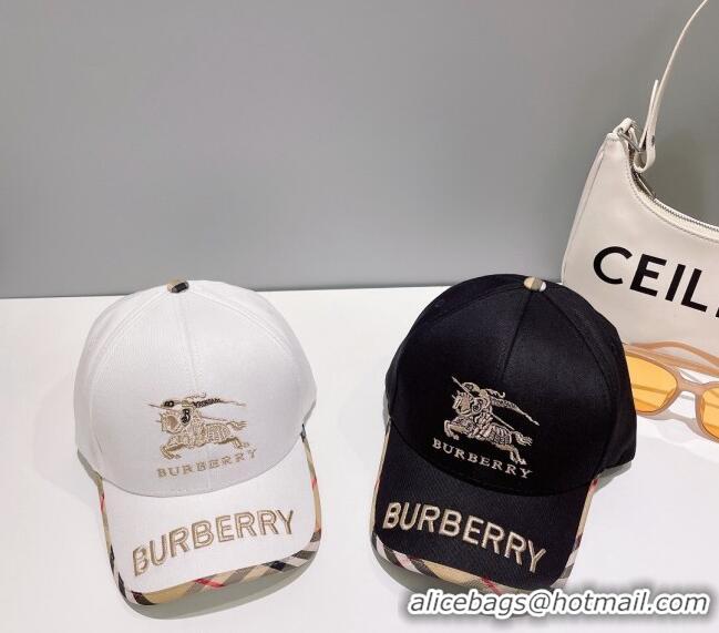 Promotional Burberry Logo Baseball Hat 051209 White 2023