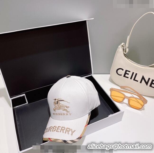 Promotional Burberry Logo Baseball Hat 051209 White 2023