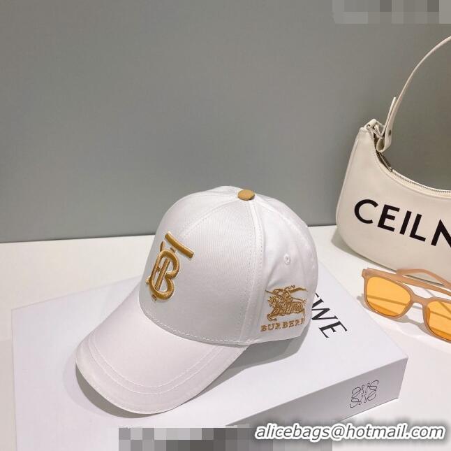 Reasonable Price Burberry TB Baseball Hat 0512 White 2023