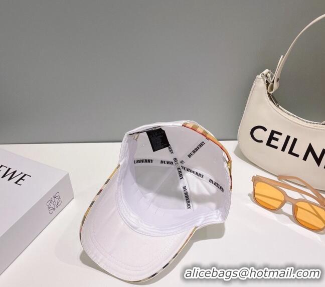 Reasonable Price Burberry TB Baseball Hat 0512 White 2023