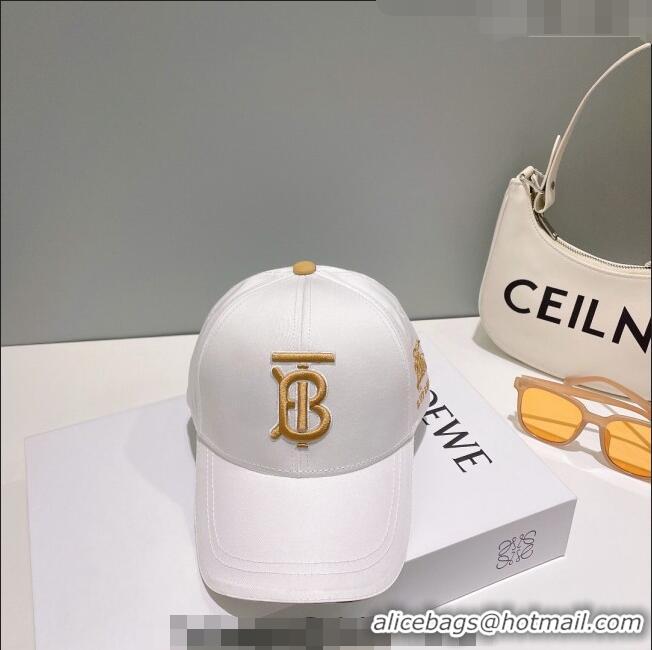 Reasonable Price Burberry TB Baseball Hat 0512 White 2023