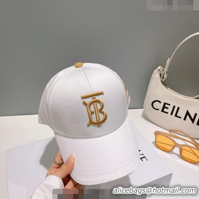 Reasonable Price Burberry TB Baseball Hat 0512 White 2023