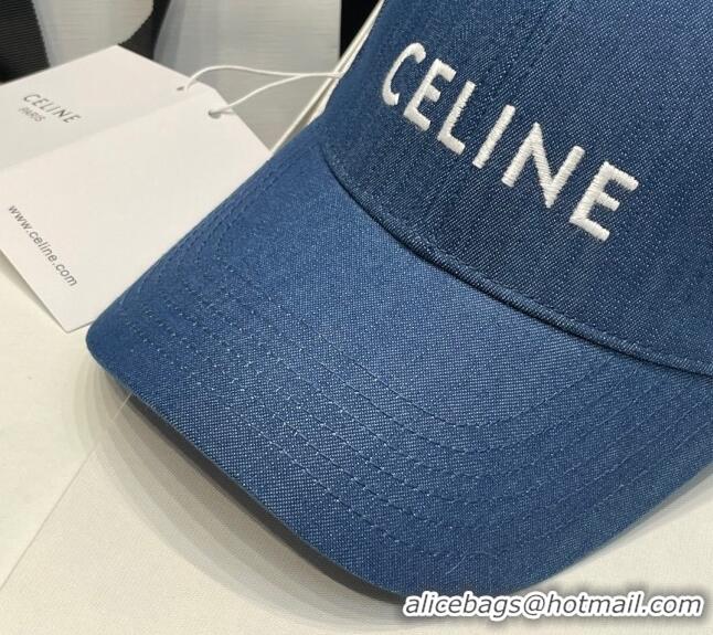 Buy Inexpensive Celine Denim Baseball Hat 051213 Blue 2023