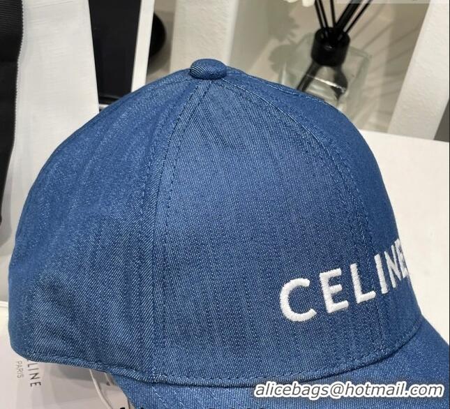 Buy Inexpensive Celine Denim Baseball Hat 051213 Blue 2023