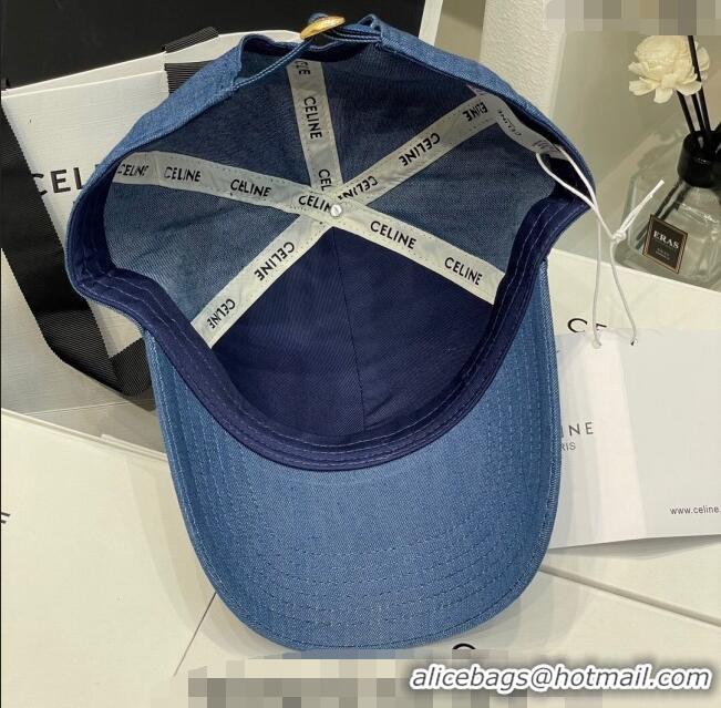 Buy Inexpensive Celine Denim Baseball Hat 051213 Blue 2023