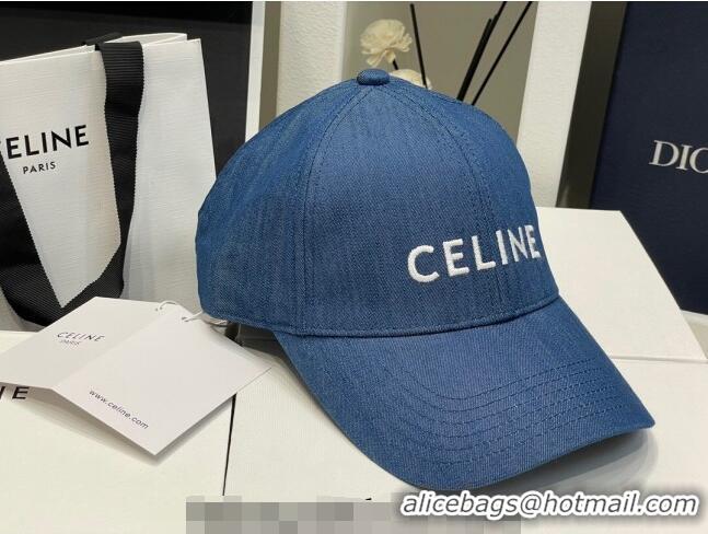 Buy Inexpensive Celine Denim Baseball Hat 051213 Blue 2023