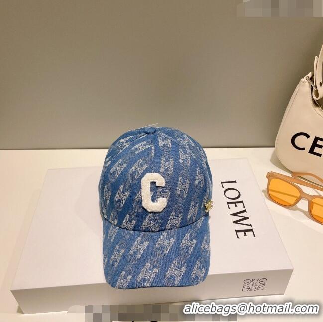 New Cheap Celine C Logo Denim Baseball Hat 0512 2023