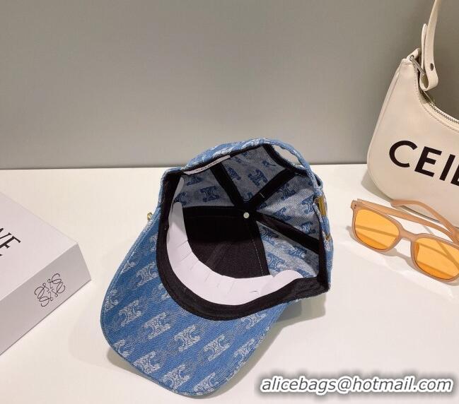 New Cheap Celine C Logo Denim Baseball Hat 0512 2023