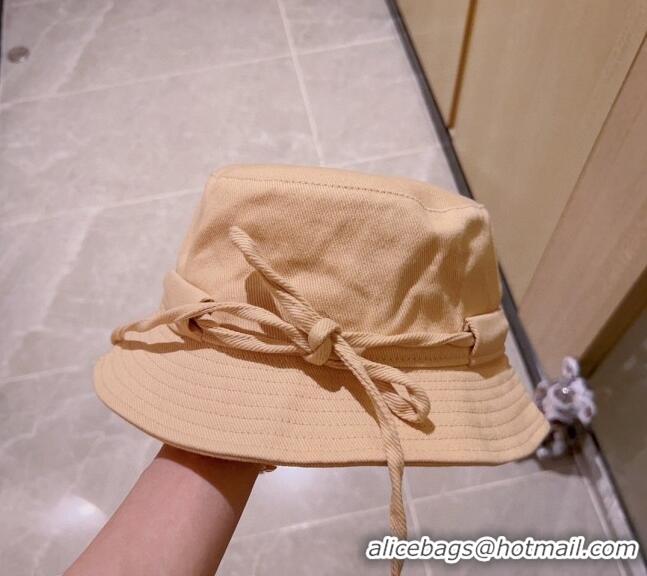 Cheapest Jacquemus Canvas Bucket Hat 0512 Apricot 2023