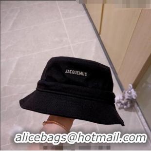 Top Quality Jacquemus Canvas Bucket Hat 0512 Black 2023