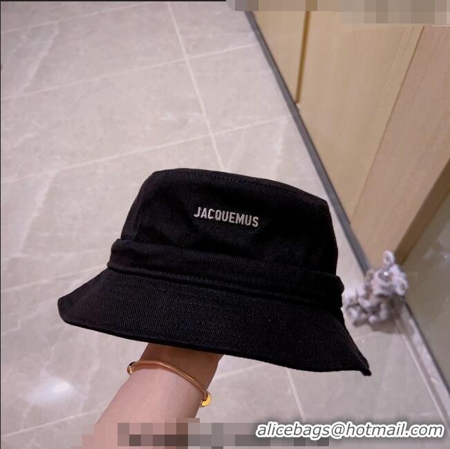 Top Quality Jacquemus Canvas Bucket Hat 0512 Black 2023