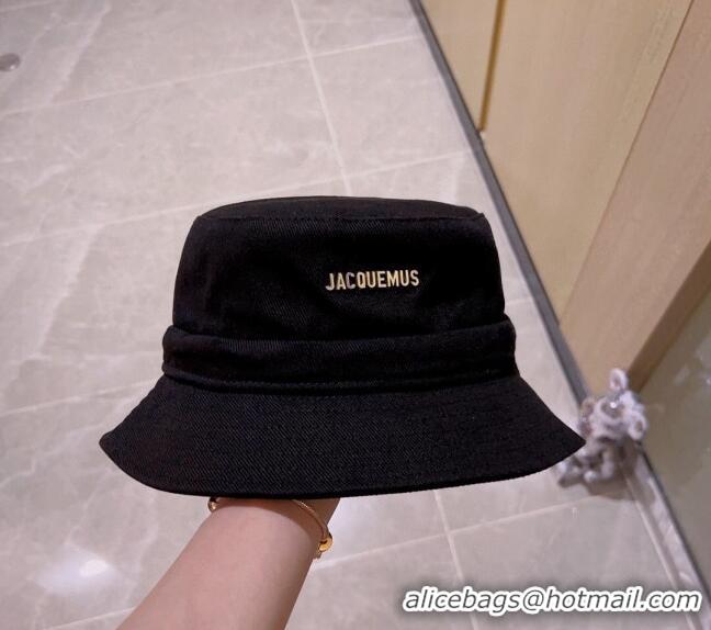 Top Quality Jacquemus Canvas Bucket Hat 0512 Black 2023