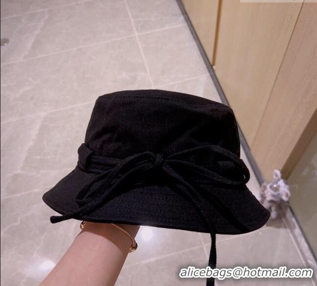 Top Quality Jacquemus Canvas Bucket Hat 0512 Black 2023