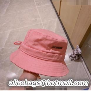 Famous Brand Jacquemus Canvas Bucket Hat 0512 Pink 2023