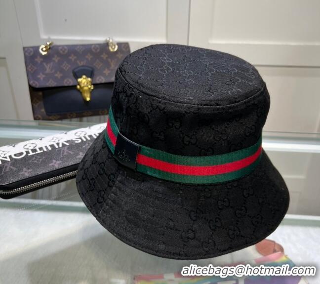 Super Quality Gucci GG Canvas Bucket Hat 0512 Black 2023