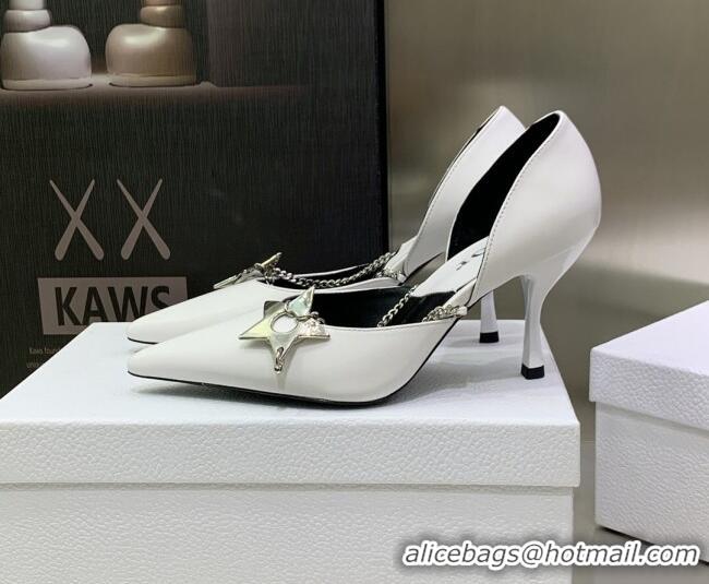 Sophisticated Dior Star Chain Pumps 8.5cm White 2120221