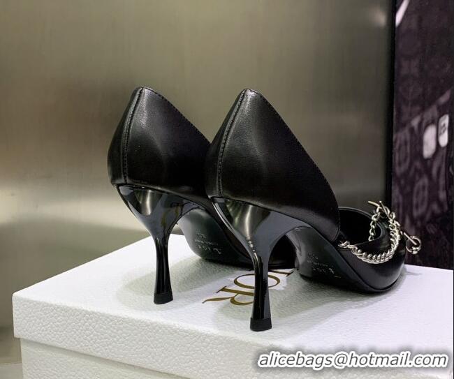 Stylish Dior Star Chain Pumps 8.5cm Black 2120222