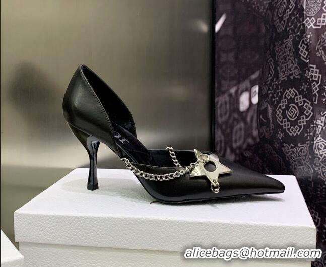 Stylish Dior Star Chain Pumps 8.5cm Black 2120222