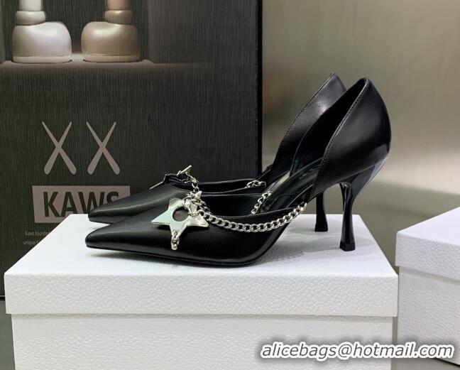 Stylish Dior Star Chain Pumps 8.5cm Black 2120222