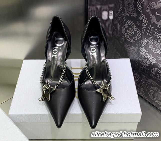 Stylish Dior Star Chain Pumps 8.5cm Black 2120222