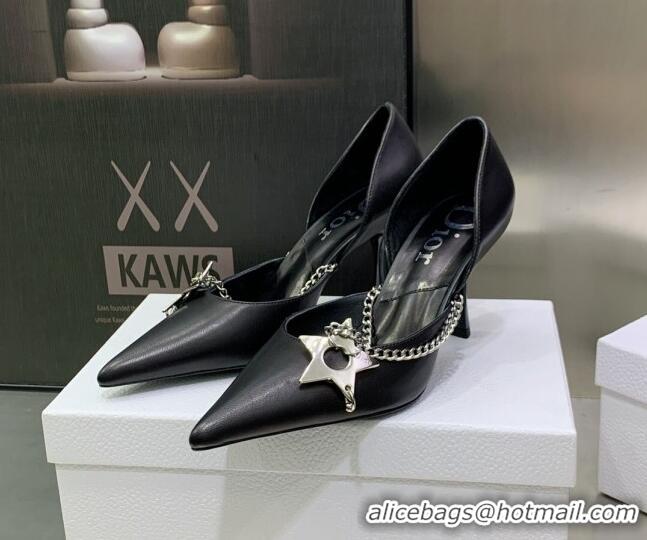 Stylish Dior Star Chain Pumps 8.5cm Black 2120222