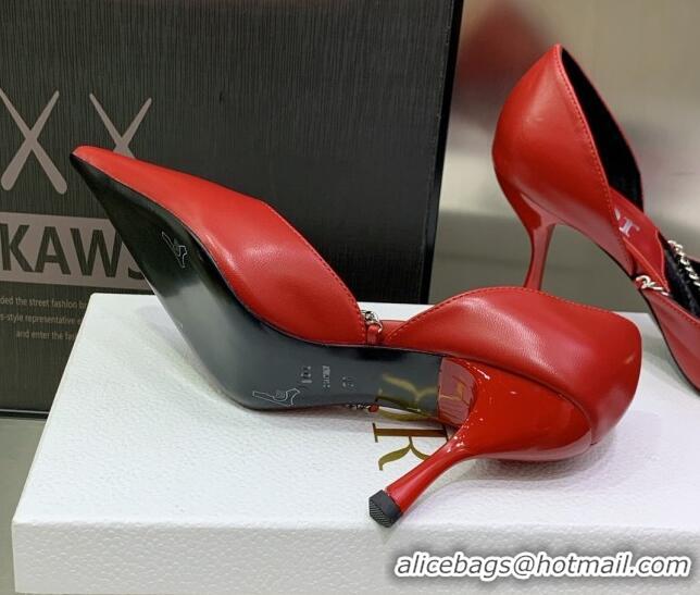 Hot Style Dior Star Chain Pumps 8.5cm Red 2120223