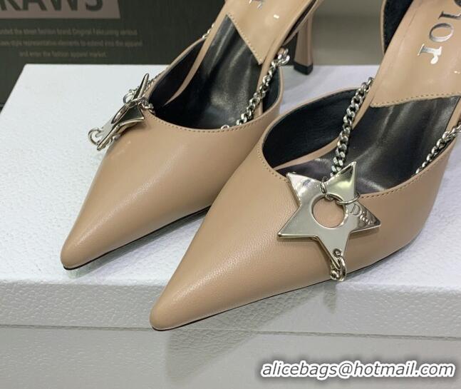 Duplicate Dior Star Chain Pumps 8.5cm Beige 2120224