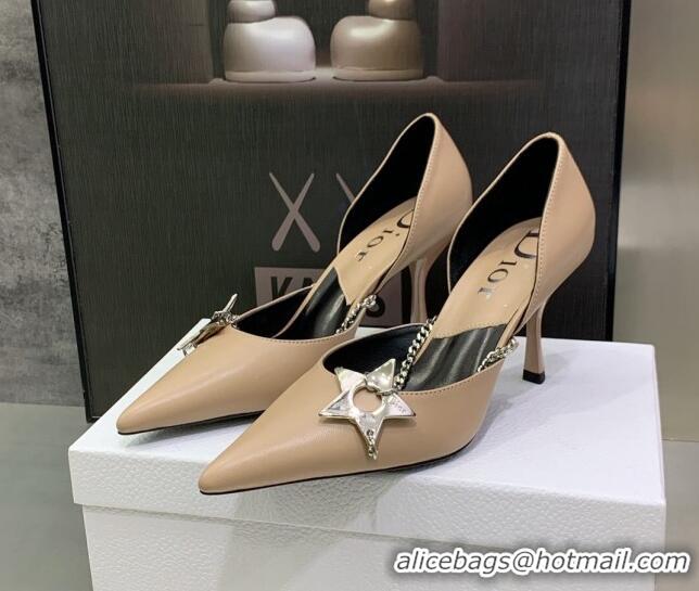 Duplicate Dior Star Chain Pumps 8.5cm Beige 2120224