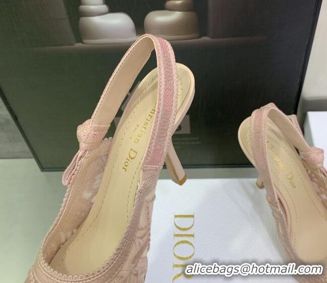 Good Looking Dior J'Adior Slingback Pumps 9.5cm in Nude Macrame Embroidered Cotton 122317