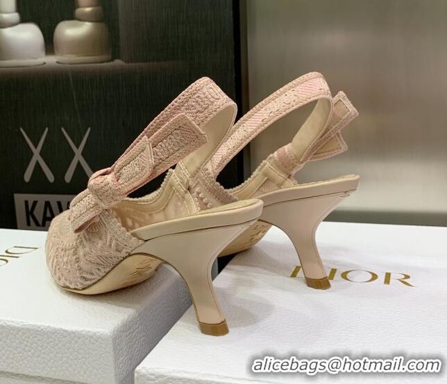 Lowest Price Dior J'Adior Slingback Pumps 6.5cm in Nude Macrame Embroidered Cotton 122318