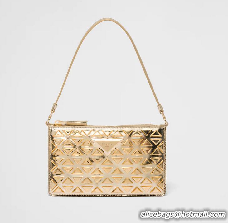 Buy Cheapest Prada Studded Leather Mini Bag 1BC155 Gold